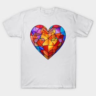 Stained Glass Heart #4 T-Shirt